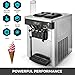 VEVOR Ice Cream Machine Commercial 2200W Soft Serve Ice Cream Machine 20-28L/5.28-7.4Gallon Per Hour LCD Display Ice Cream Maker Machine with 3 Flavor 110V for Bars Cafes Dessert Shops(Sliver/Desktop)