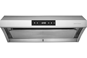 Hauslane | Chef Series Range Hood 30" PS38 PRO PERFORMANCE Stainless Steel Slim Under Cabinet Range Hood Design | Steam Auto Clean, Touch Panel | Superior Perimeter Aspiration Extraction