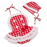 Swimwear,Swimsuit Kiddom Baby Girls Tartan Housewife Style One-piece Bathing Suit