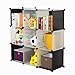 C&AHOME - 9 Cube Storage Organizer DIY Bookcase Shelf Toy Rack, White Cross