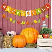 Yaaaaasss! Happy Fall Banner Maple Leaves Garland Seasonal Festive Home Decoration for Mantle Halloween Thanksgiving Day Bunting Sign Fall Party Supplies