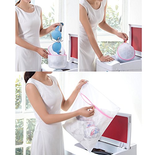 Set of 6 Mesh Laundry Bags KSANA Durable Mesh Wash Laundry Bag Suitable for Blouse, Hosiery, Stocking, Underwear, Bra and Lingerie, Travel Laundry Bag