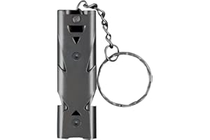 Heptour Whistle Emergency, Safety Survival Whistle with Lanyard Keychain, High Pitch Double Tubes Coyote Whistle for Hiking Camping Hunting Boating Rescue Signal Whistle Lifeguard