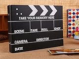 PuTwo Photo Album Scrapbook Self Adhesive Clapper Board Anniversary Scrapbook - Black