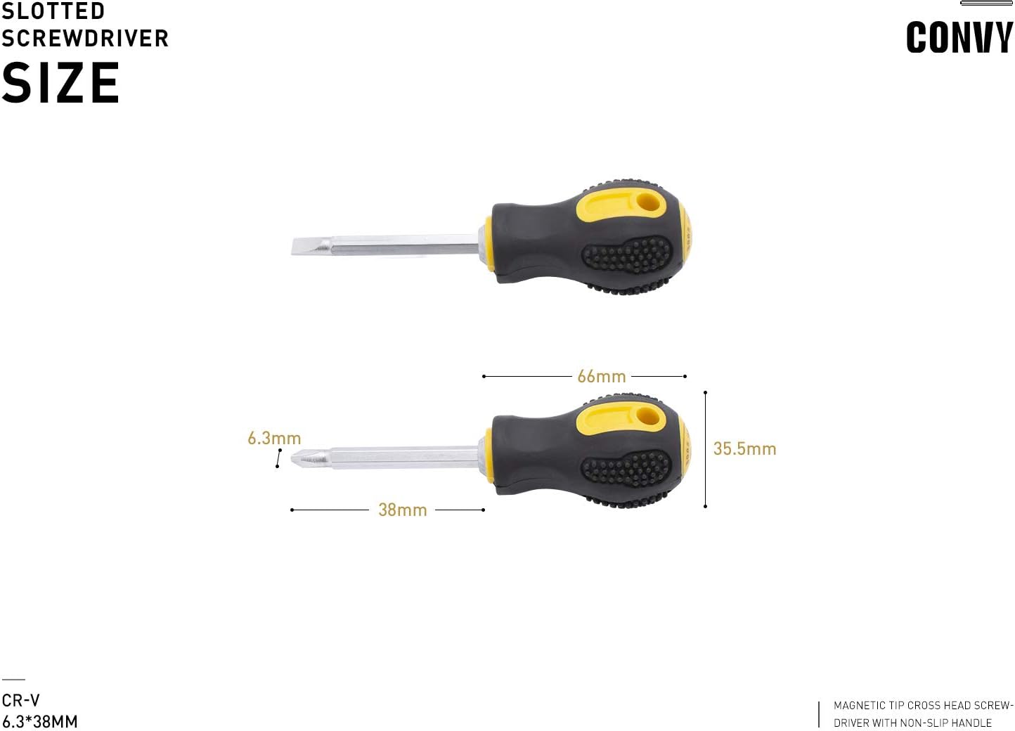 Convy GJ-0120 Phillips Screwdriver Cross Head Slotted Screwdriver 2 in 1 - - 