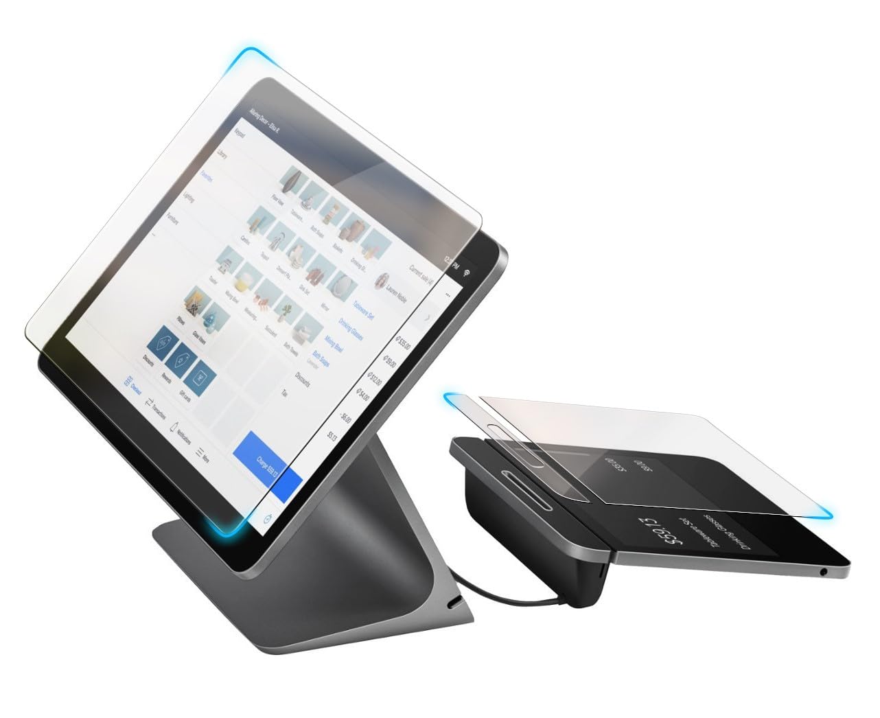 magglass Screen Protector Designed for Square Register (3 Piece) UHD Protective Tempered Glass Guard