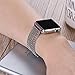 TUJUIO for Apple Watch Band 38mm 42mm Women, Stainless Steel Metal Replacement Watch Band for iWatch Sport Edition Series 3 2 1 Silver-38mm