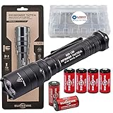 SureFire E2D Defender E2DLU-T 1000 Lumens Tactical Single-Output LED Flashlight Bundle with 4 Extra CR123A Batteries and a LightJunction Battery Case