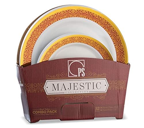 Posh Setting 32 Piece Plastic Plates Set Elegant Plastic