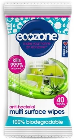 EcozoneMulti Surface Wipes - Anti Bac | 4 x 40 WIPES