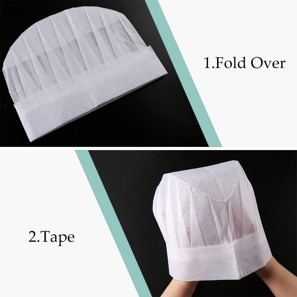 Sntieecr 30 Pack 8 Inch Kids White Paper Chef Hats, Adjustable Chef Toques Kitchen Chef Caps for Cooking, Baking, Party Favors, Home Kitchen, School and Restaurant: Home & Kitchen