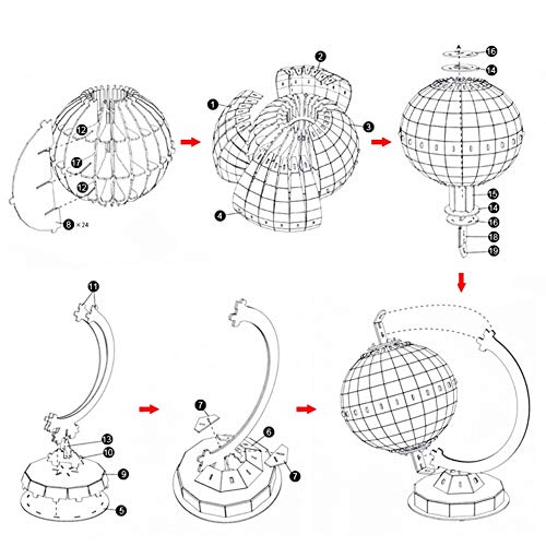 image for Sunmiao Rotating Full Earth Geography Educational 3D Three-Dimensional