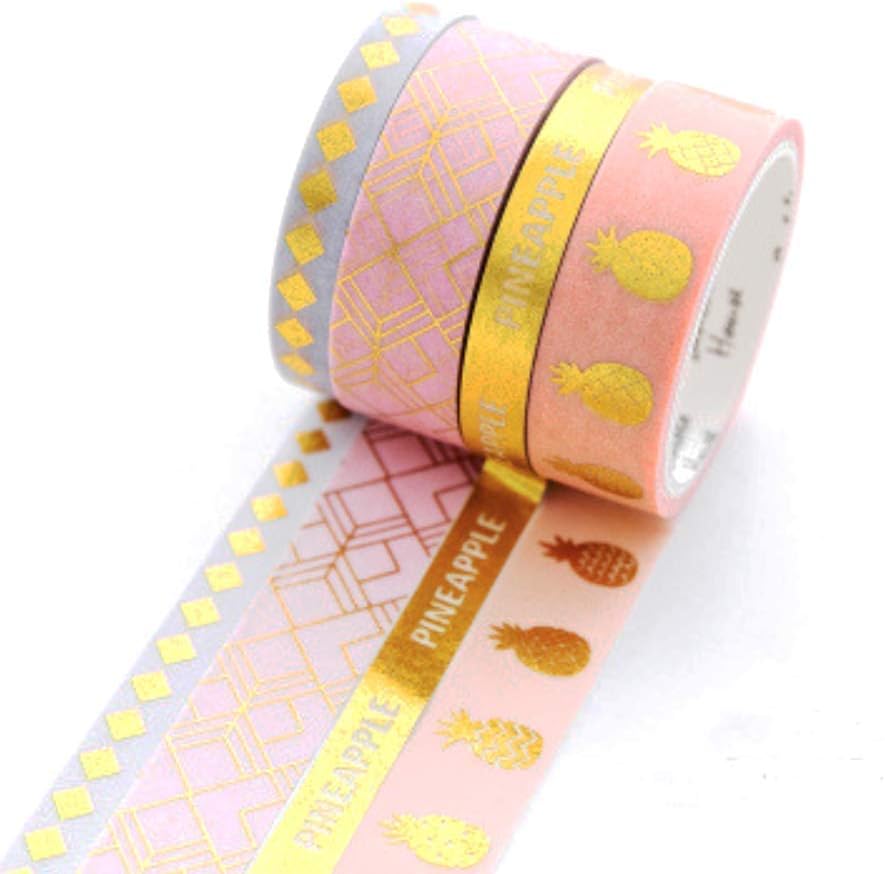 YUBBAEX Washi Tape Set Decorative Tape for Crafts, Scrapbooking Supplies, DIY, Gift Wrapping (Summer Pineapple)