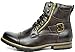 Bruno MARC PHILLY-3 Men's Formal Classic Cap Toe Vintage Laced Up Side Zipper Military Combat Boots Dark-Brown Size 11