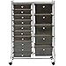 VonHaus Black 15 Drawer Organizer Cart with Rolling Wheels Multi-Purpose Utility Trolley for Home, Office, Art, Crafts and Beauty Storage