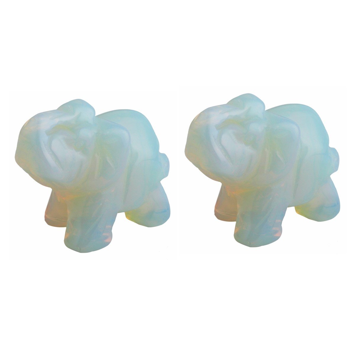 mookaitedecor Opalite Elephant Ornament Figurine,Healing Crystal Energy Gemstone Reiki Statue Home Decor,1.5 Inches