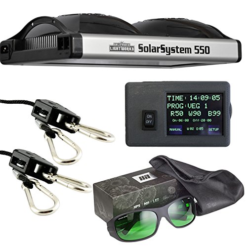 California Lightworks Solar System 550 LED + Method Seven Operators + Apollo Horticulture 1/8" Hanger - Pair + Solar System Controller