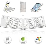 Bluetooth Folding Keyboard, IKOS Ultra Slim Pocket Size Foldable Keyboard For iOS / Android / Windows, iPad Mini, iPad Pro, iPhone, Smartphones, Windows, Smart TV, Tablets, With Rechargable Battery