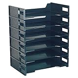 Innovative Storage Designs Stackable Letter Trays, Black, Pack of 6