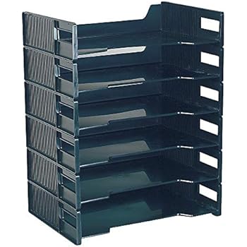Innovative Storage Designs Stackable Letter Trays, Black, Pack of 6