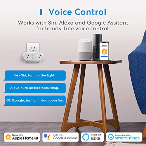Meross Smart Wi-Fi Dual Plug, 15A Smart 2-in-1 Outlet, Support Apple HomeKit, Siri, Alexa, Echo, Google Assistant and… - Image 4