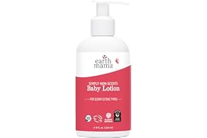 Earth Mama Simply Non-Scents Baby Lotion for Dry Skin, Calendula Cream, Skin Care for Kids, Organic Moisturizer, Unscented Lotion with Aloe, Rooibos, & Shea Butter, 8-Fl oz