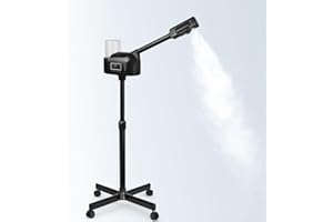 Professional Facial Steamer, Black Facial Steamer Upgrade PTC Heating, Esthetician Steamer Hot Mist Face Steamer for Salon Sp