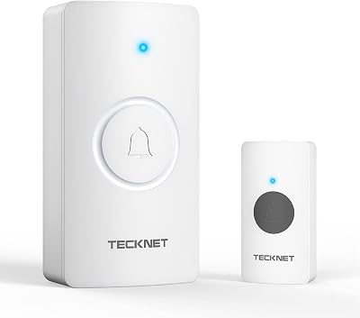 TECKNET Wireless Doorbell Waterproof Cordless Kit 400 M Range 60 Chimes