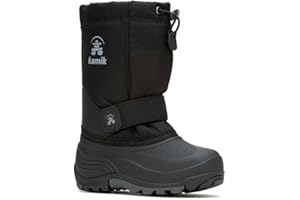 Kamik Rocket Insulated Snow Boots - Waterproof Upper for Kids Snow Boots - Adjustable Collar & Lace Lock