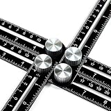 Wondruz Multi Angle Measuring Ruler, Premium Aluminum Alloy Ultimate 836 Template Tool/Layout Tool Measurement for Handymen, Builders, Craftsmen, DIY-ers (Black)