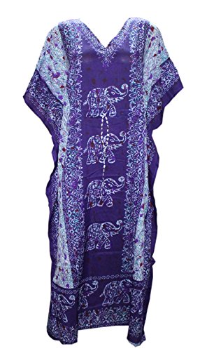 Odishabazaar Kaftan Tunic Kimono Dress Ladies Summer Women Evening Maxi Party One Size (Multi-5)