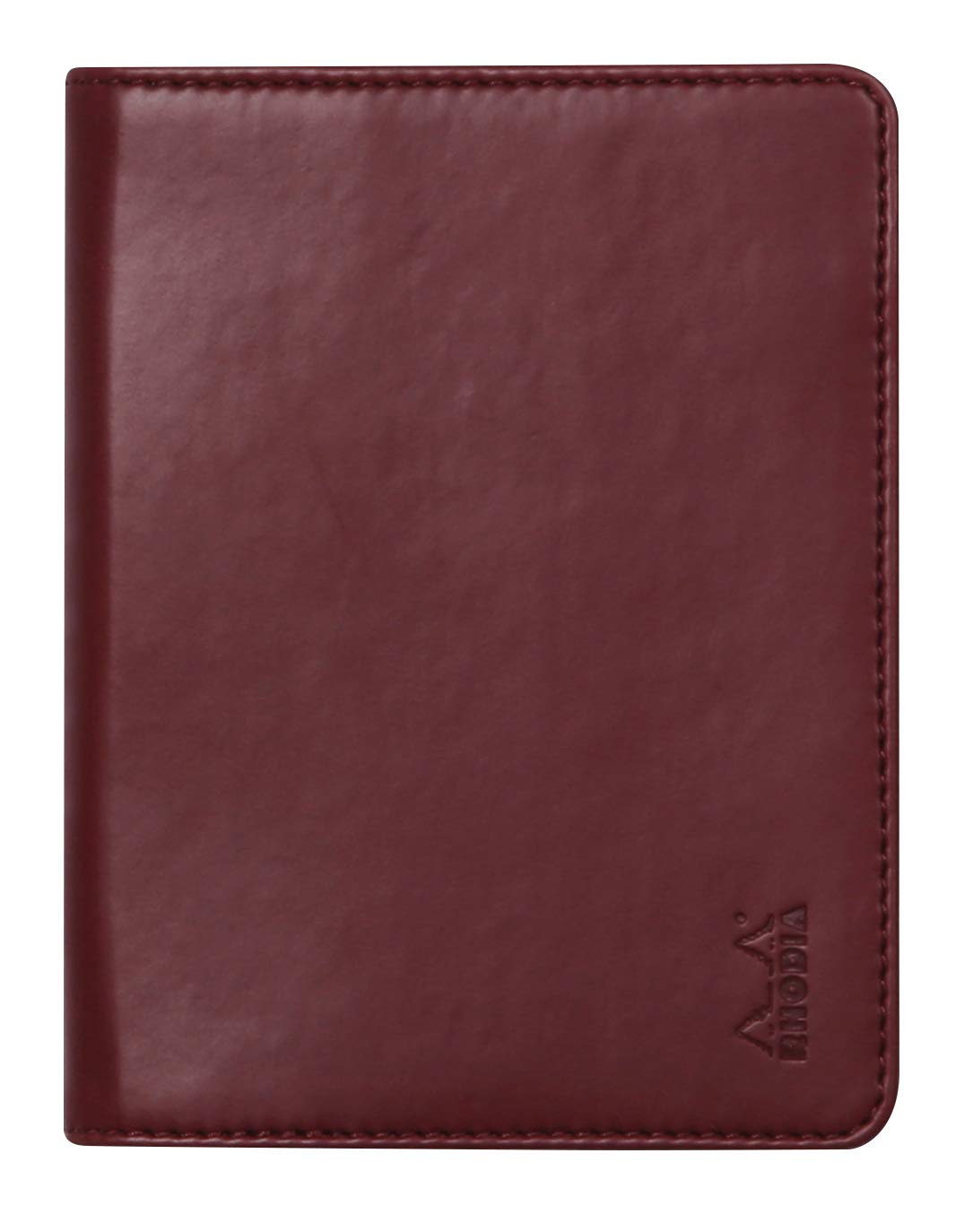 RHODIA 212008C - Rhodiarama Notepad and Document Holder Booklet N°12 Lie de Vin - for Notepads or B7 Format Notebooks (8.5x12 cm) - Premium Italian Faux Leather - Rhodiarama Collection