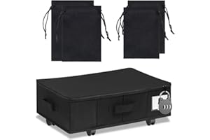 DroTurSxxual Large Capacity Under Bed Storage with Wheels, Lockable Sex Toy Storage Box Discreet Adult Toy Case, Private Orga