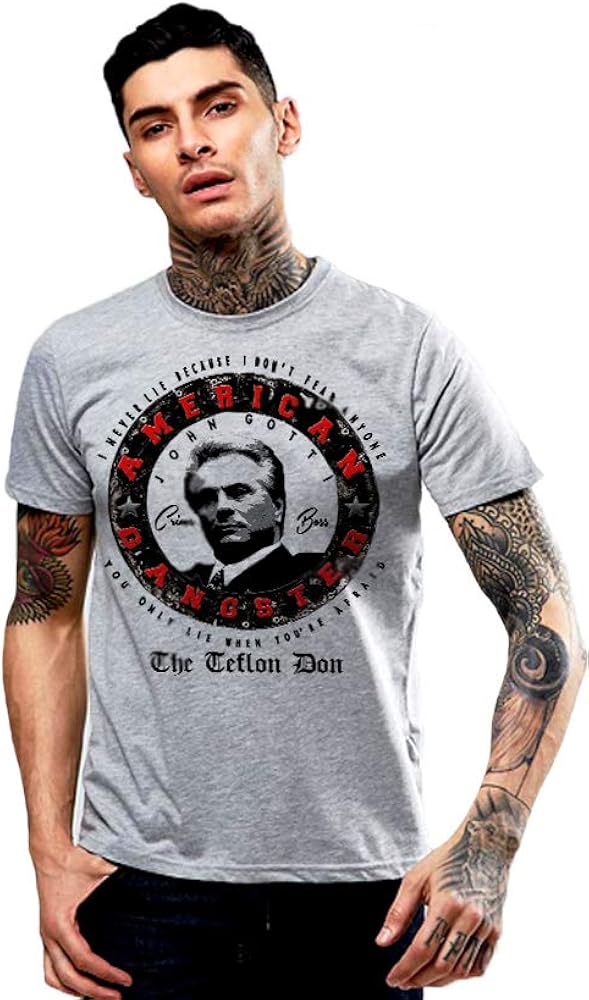 John Gotti T-Shirt Gangster Mafia Mob The Teflon Don Quote