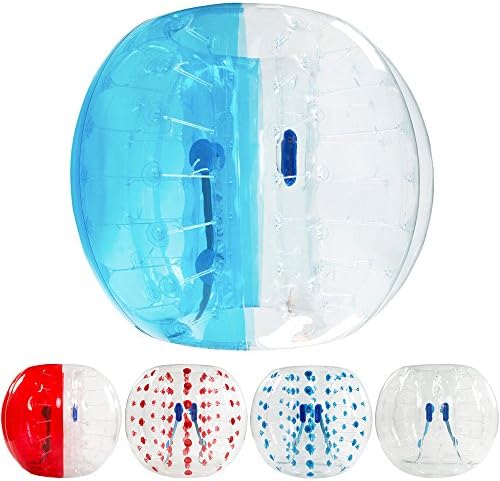 AmazingsportsTM Bubble Soccer Balls Suit dia 5’ 1.5m Bubble Football Ball Suit For Adults Half Blue Half Clear PVC (Blue Half)