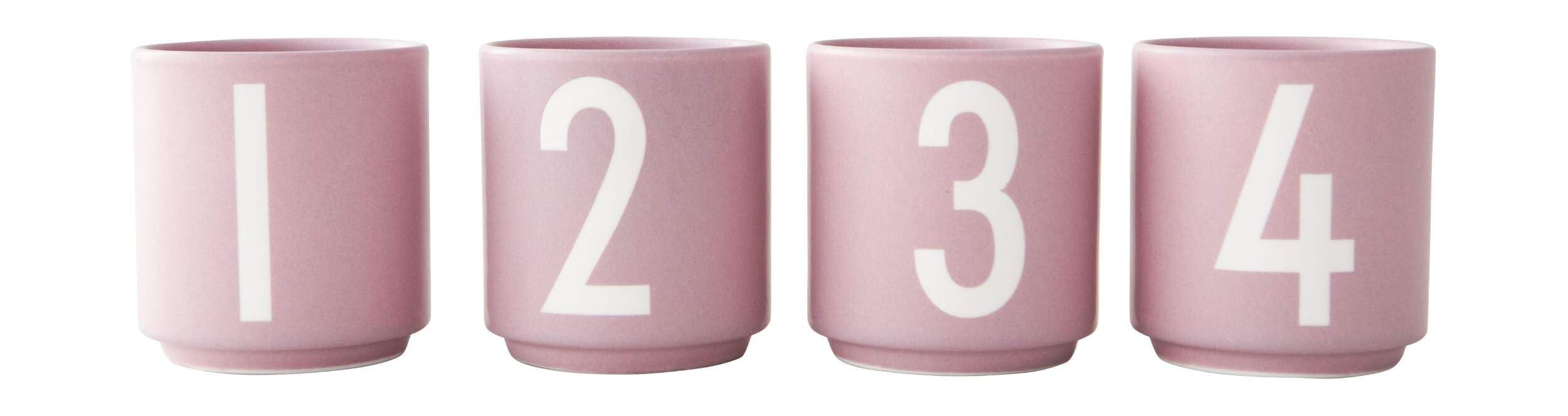 Design Letters Espresso cups, set of 4 (BLACK) - Small/mini cups in Fine Bone China porcelain with engraved letters. Ideal for espresso or decoration. Accessories are sold separately. 100 ml 10201302BLACK