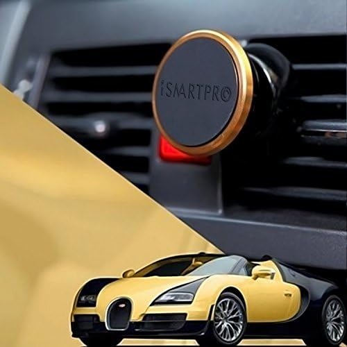 Car Mount Magnetic Cell Phone Holder - Air Vent Car Mount for Smartphones Including iPhone 7/7 Plus/6/6 Plus/6S, Galaxy S7/S7 Edge/S6/ S6 Edge (Gold)