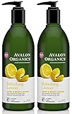 Avalon Organics Lemon Hand and Body Lotion, 12 Ounce (Pack of 2)