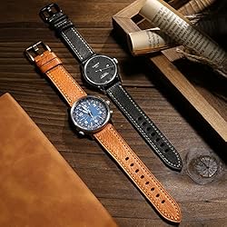 REZERO Genuine Leather Watch Band Watch Strap Grain