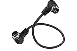 PIIHUSW 8 Pin Mini Din Plug Audio Cable,90Degree Right Angle Mini Din 8Pin Male to Male Lead for Dual DJ CD Player, Electroni