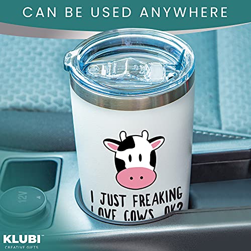 KLUBI Cow Gifts for Women 20 Ounce Cow Tumbler With Lid and