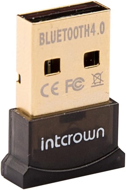 INTCROWN USB Bluetooth CSR 4.0 Micro Dongle Adapter for Classic Bluetooth and Stereo Headset Compatible with Windows 10, 8.1, 8, 7, XP, Vista Plug and Play