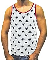 Licensed Mart Men's American Flag Stripes And Stars Tank Top Shirt
