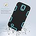 Galaxy S4 Case, EC 3in1 Hybrid High Impact Armor Case Defender Shockproof Combo Case for Samsung Galaxy S4 IV i9500 with Screen Protector and Stylus (Blue/Black)