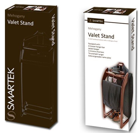 Smartek Mahogany Hardwood Clothes Valet Stand - Thumbnail 3