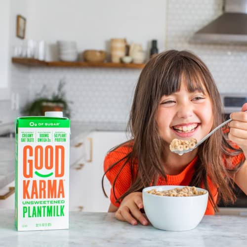 Good Karma Unsweetened Oat Milk Plus Protein and Omega3, 32 Ounce