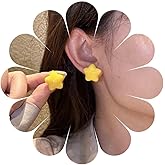 Allereyae Vintage Acrylic Star Stud Earrings Puffed Star Earrings Blue Chunky Star Earrings Resin Star Earrings Jewelry for Women