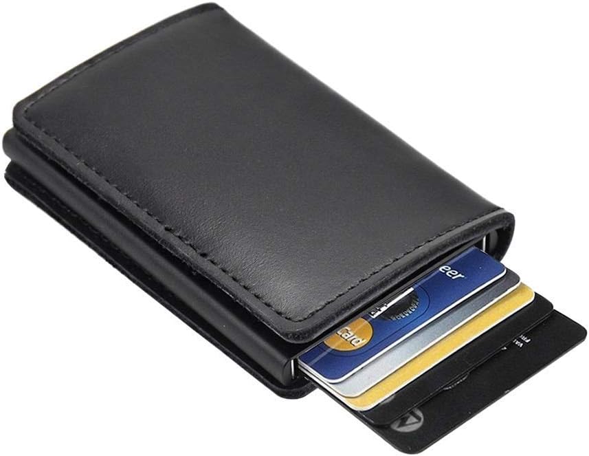 TOMYEER Credit Card Holder RFID Blocking Wallet Slim Wallet Security Travel Wallet (Black)