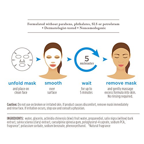 Burt's Bees Hydrating Face Mask, Single Use Sheet Mask, 6 Count