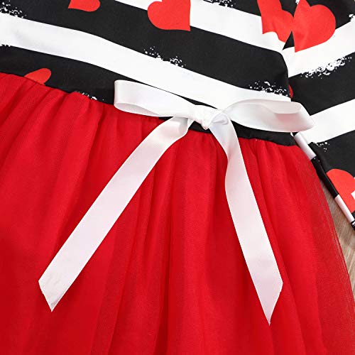 image for KONIGHT Valentine's Day Toddler Baby Girls Dress Outfits Heart Print 